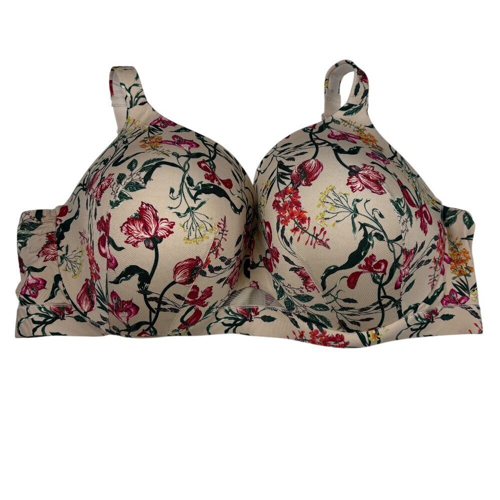 Cacique - Lane Bryant Colorful Floral Lightly Lined Full Coverage Bra Size 48DD
